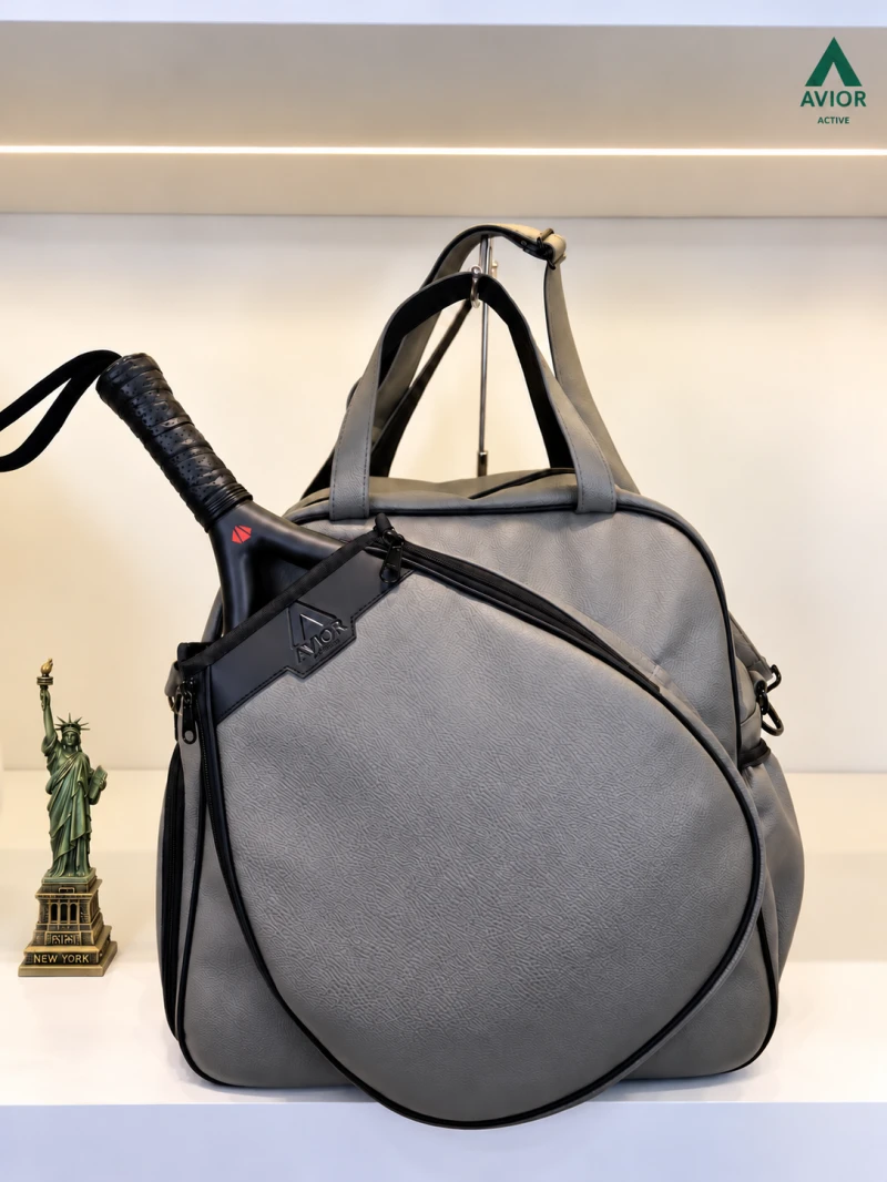 Avior Active New York Leather Taupe Padel Bag