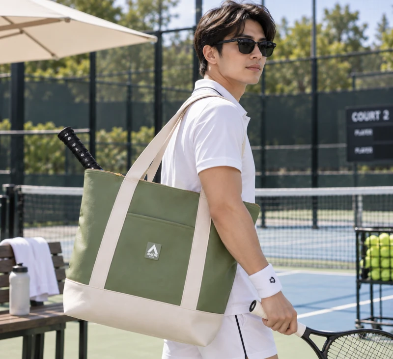 Avior Active Singapore Leather Army Tote Bag