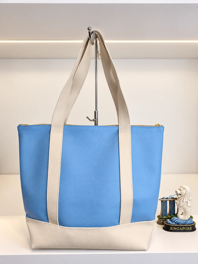 Avior Active Singapore Leather Blue Tote Bag