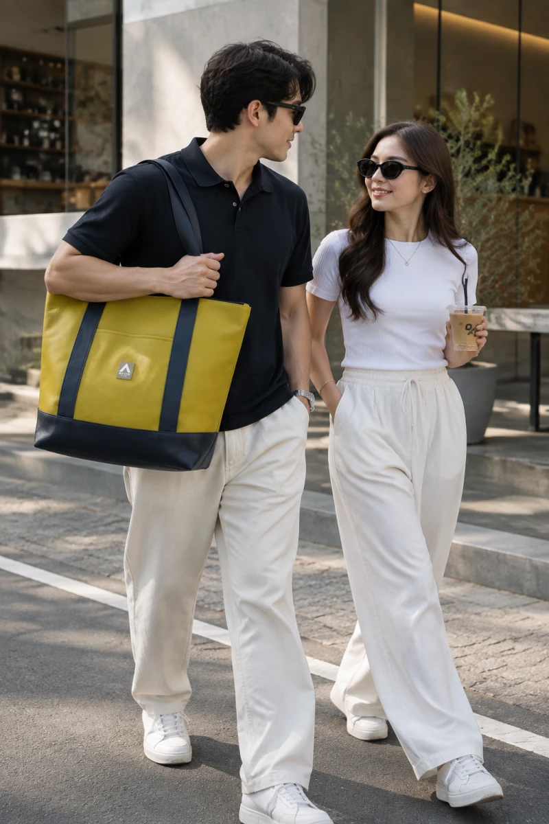 Avior Active Singapore Leather Sunshine Tote Bag